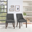 Leona Dining Chair In Charcoal Fabric with Grey Brushed Leg Finish - 2-Pack