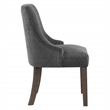 Leona Dining Chair In Charcoal Fabric with Grey Brushed Leg Finish - 2-Pack