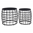 Cambria Drum Nesting Tables-2 Piece set-in Engineered Wood Black