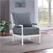 Kaylee Spindle Chair in Indigo Fabric with Antique White Frame