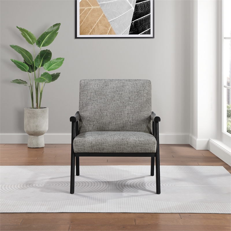 OSP Home Furnishings Weldon Fabric Armchair in Graphite Gray