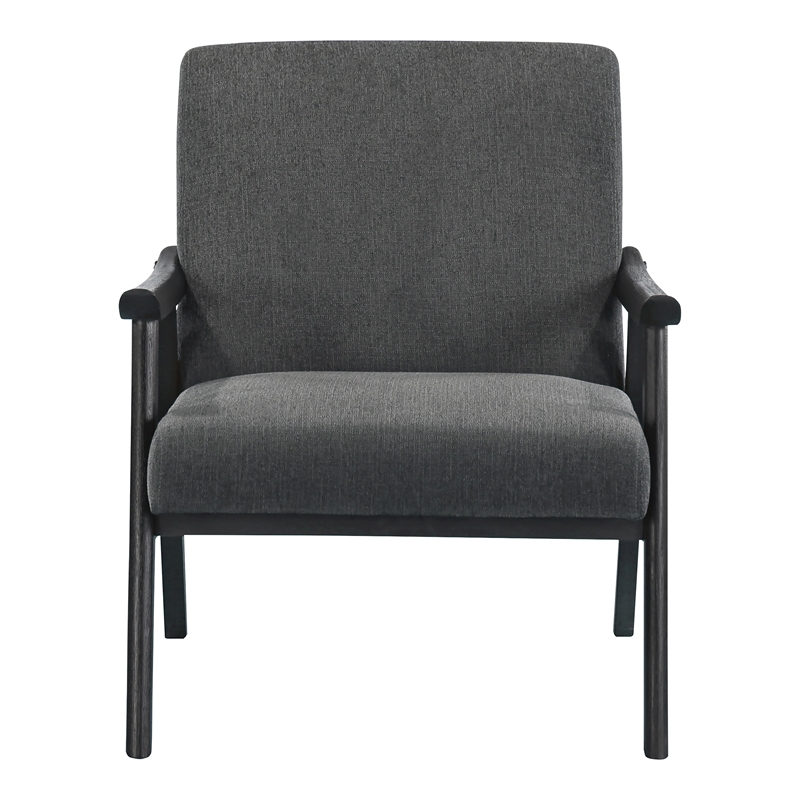 Weldon Armchair in Charcoal Fabric with Black Finished Frame