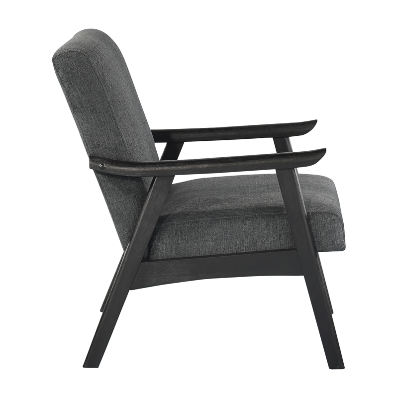Weldon Armchair in Charcoal Fabric with Black Finished Frame