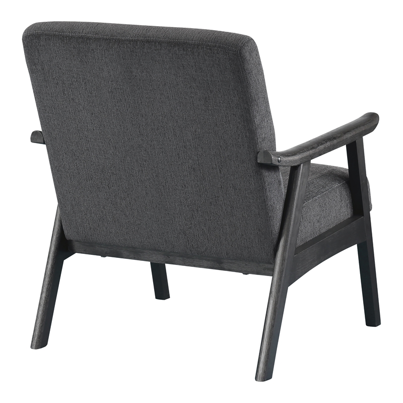Weldon Armchair in Charcoal Fabric with Black Finished Frame