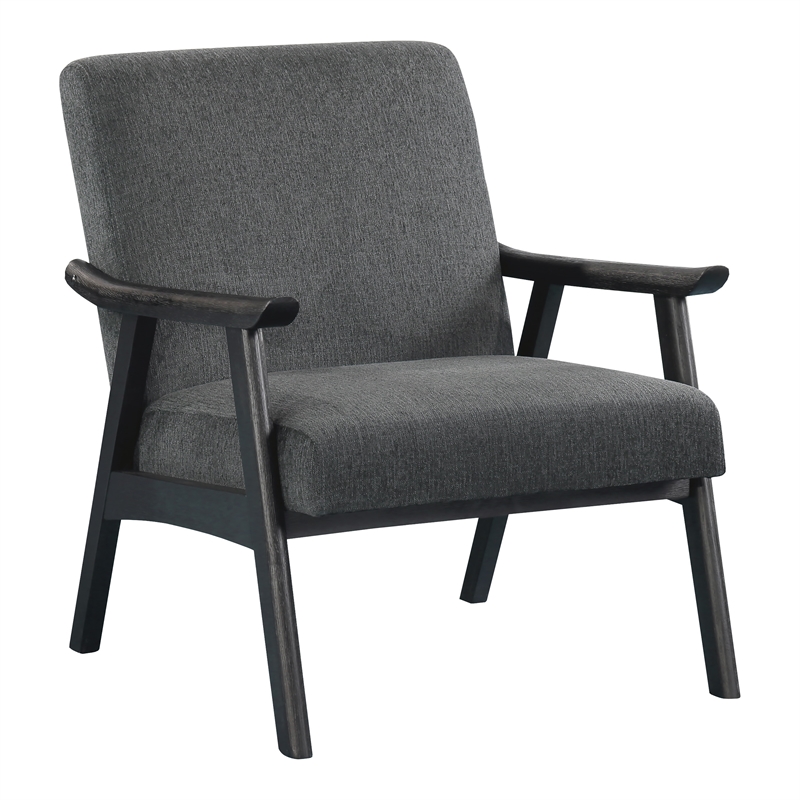 Weldon Armchair in Charcoal Fabric with Black Finished Frame