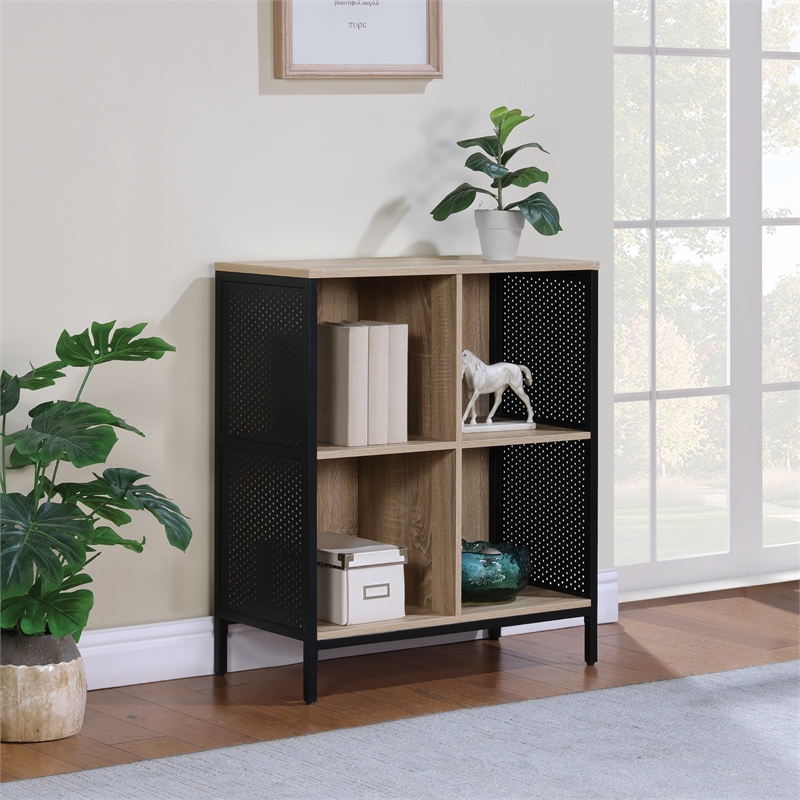 Ace 4 Cube Storage/Bookcase Engineered Wood in River Oak Finish