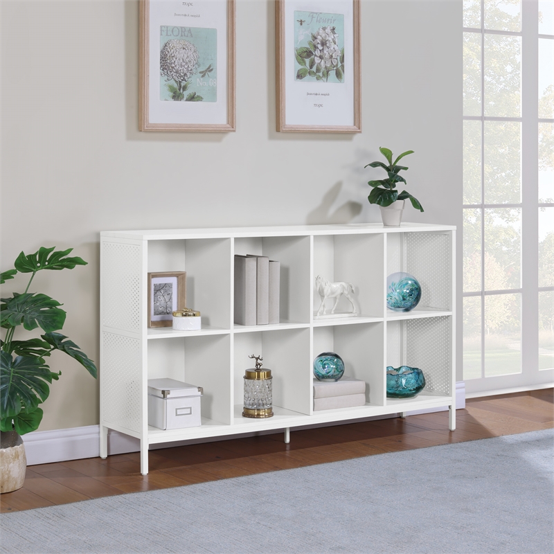 Ace 8 Cube Bookcase/Storage in White Engineered Wood
