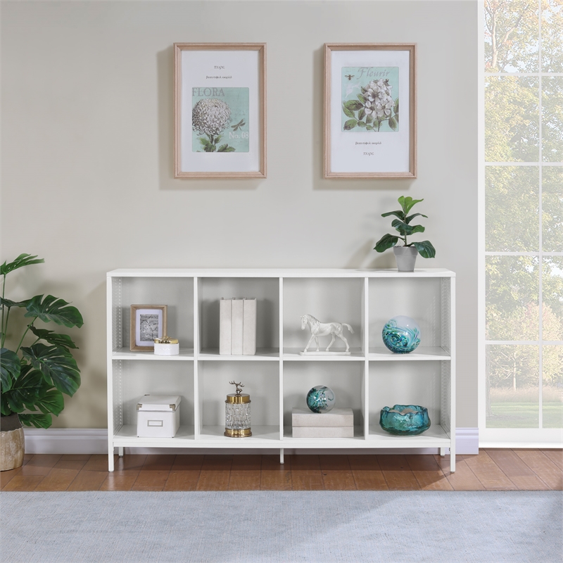 Ace 8 Cube Bookcase/Storage in White Engineered Wood