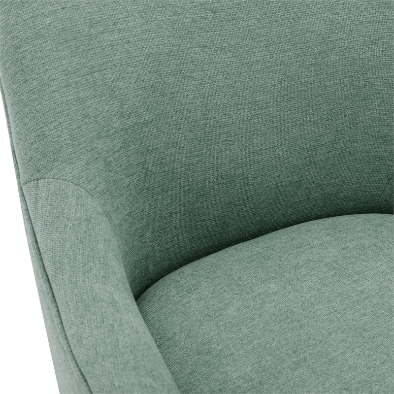Bradwell Office Chair in Mint Fabric -Rustic Wood Base-Semi Asm
