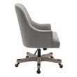 Bradwell Office Chair-Fog Brown Fabric -Rustic Wood Base-Semi Asm