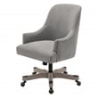 Bradwell Office Chair-Fog Brown Fabric -Rustic Wood Base-Semi Asm