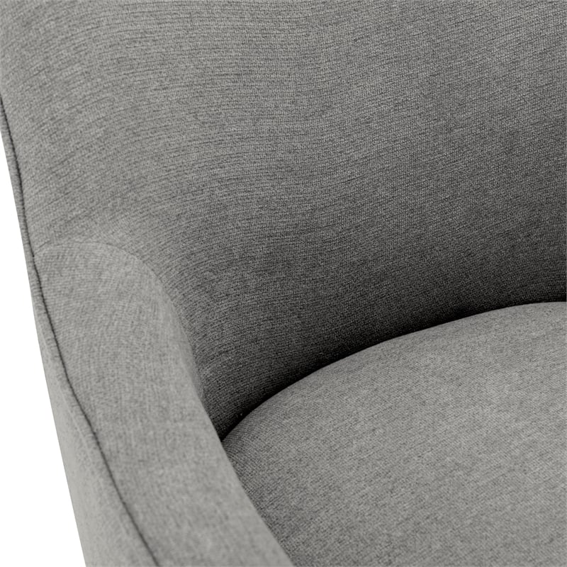Bradwell Office Chair-Fog Brown Fabric -Rustic Wood Base-Semi Asm