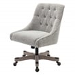 Tindal Office Chair-Salt and Pepper Gray Boucle Fabric Rustic Wood Base