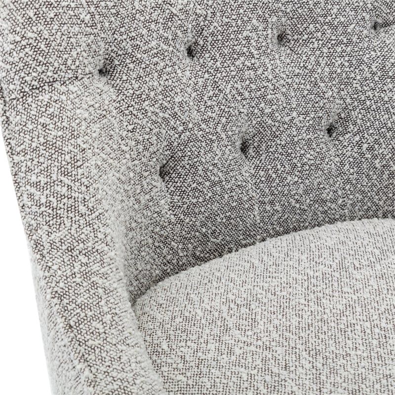 Tindal Office Chair-Salt and Pepper Gray Boucle Fabric Rustic Wood Base