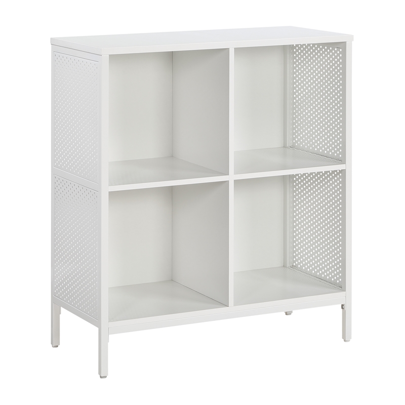 Ace 4 Cube Storage/Bookcase in White Engineered Wood