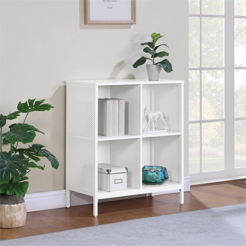 Ace 4 Cube Storage/Bookcase in White Engineered Wood