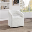 Devin Swivel Chair in White Speckle Fabric