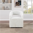 Devin Swivel Chair in White Speckle Fabric