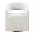 Devin Swivel Chair in White Speckle Fabric