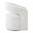 Devin Swivel Chair in White Speckle Fabric