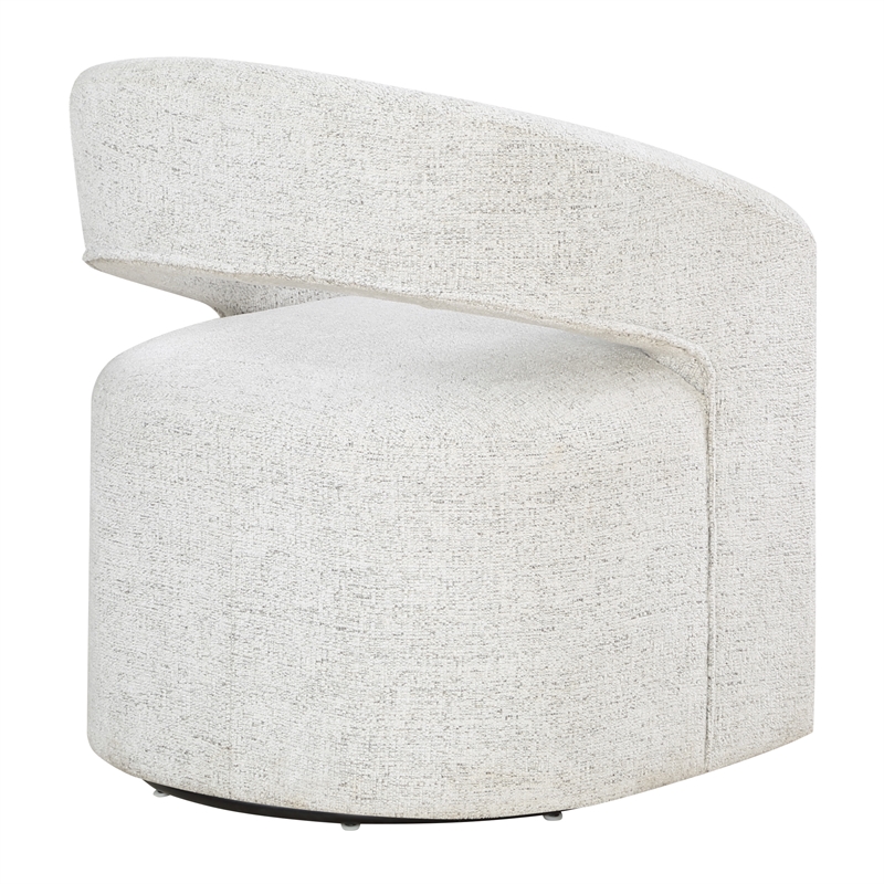 Devin Swivel Chair in White Speckle Fabric