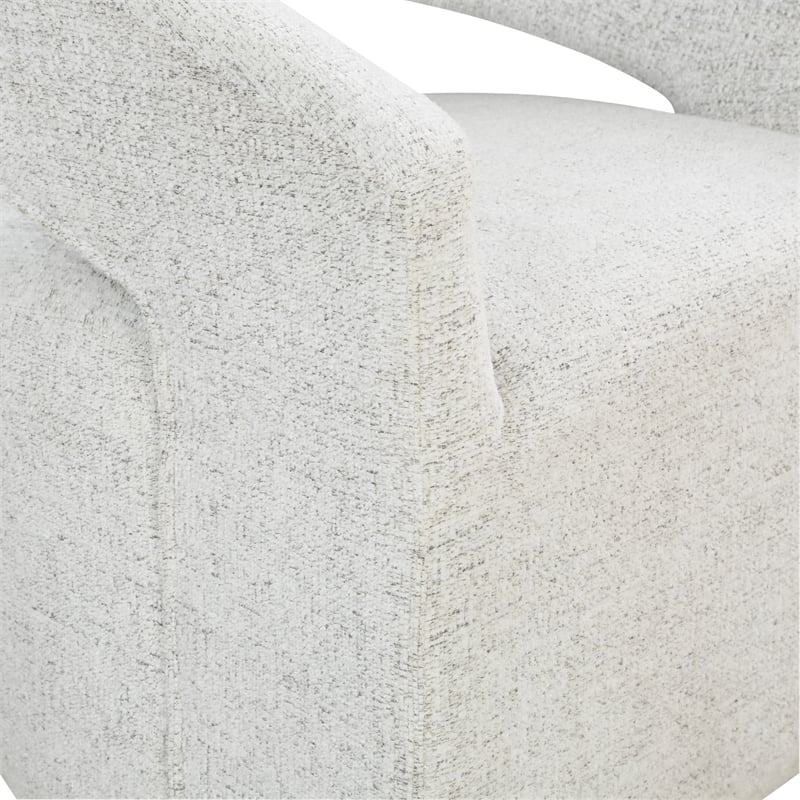 Devin Swivel Chair in White Speckle Fabric