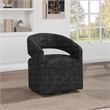 Devin Swivel Chair in Midnight Black Fabric