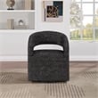 Devin Swivel Chair in Midnight Black Fabric