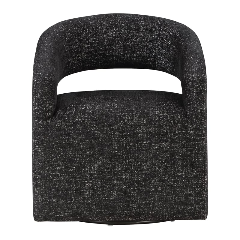 Devin Swivel Chair in Midnight Black Fabric