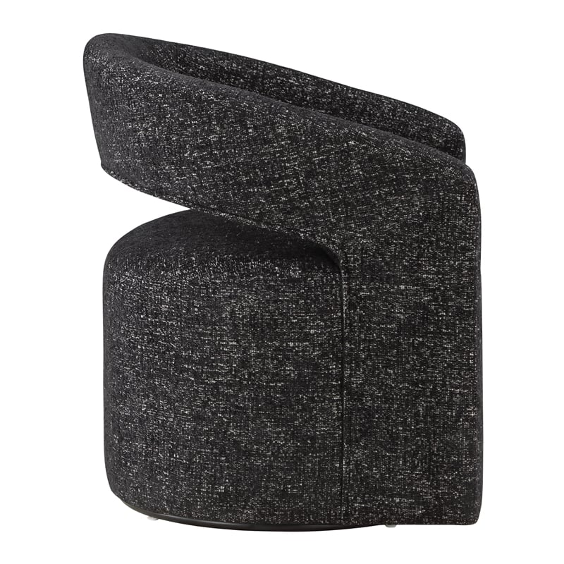 Devin Swivel Chair in Midnight Black Fabric