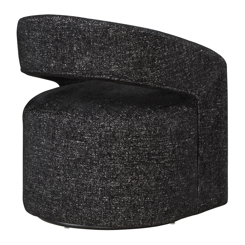 Devin Swivel Chair in Midnight Black Fabric