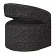 Devin Swivel Chair in Midnight Black Fabric