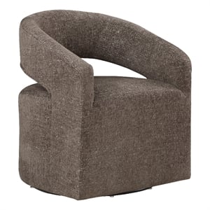 Devin 360 Degree Swivel Chair in Brown  Fabric