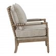 Fletcher Spindle Chair in Fog Brown Fabric with Rustic Brown Finish