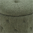 Erindale Round Storage Ottoman in Pine Green Fabric