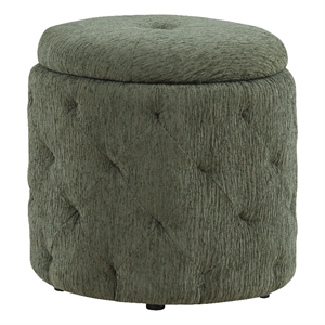 erindale round storage ottoman in fabric