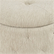 Erindale Round Storage Ottoman in Linen Cream Fabric
