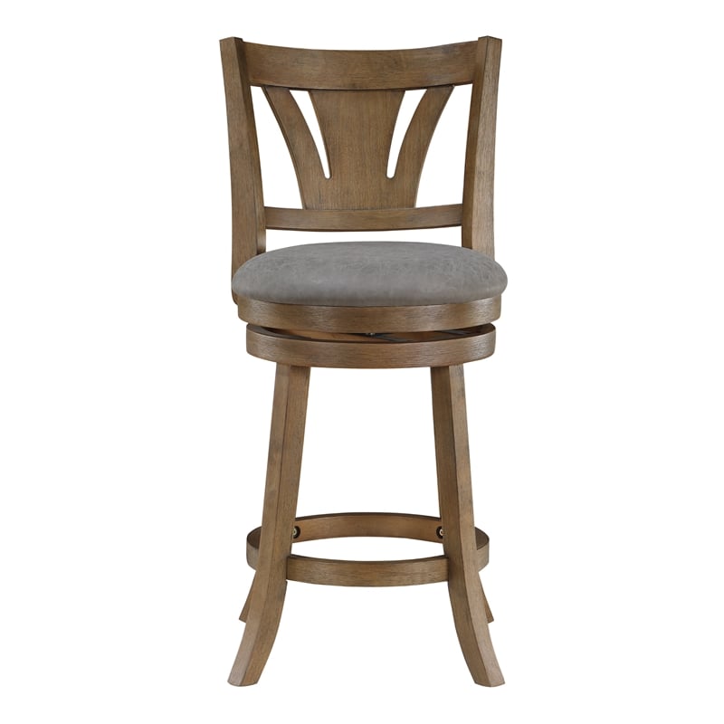 Miller Counter Swivel Stool in Dove Gray Faux Leather