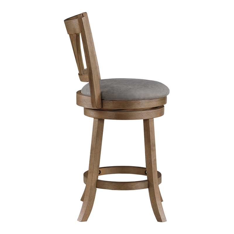 Miller Counter Swivel Stool in Dove Gray Faux Leather