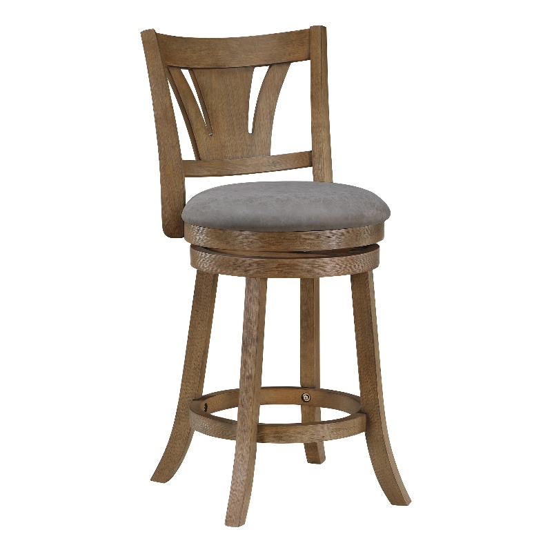 Miller Counter Swivel Stool in Dove Gray Faux Leather