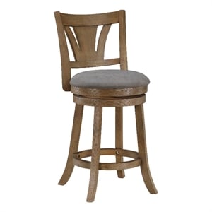 Miller Counter Swivel Stool in Dove Gray Faux Leather