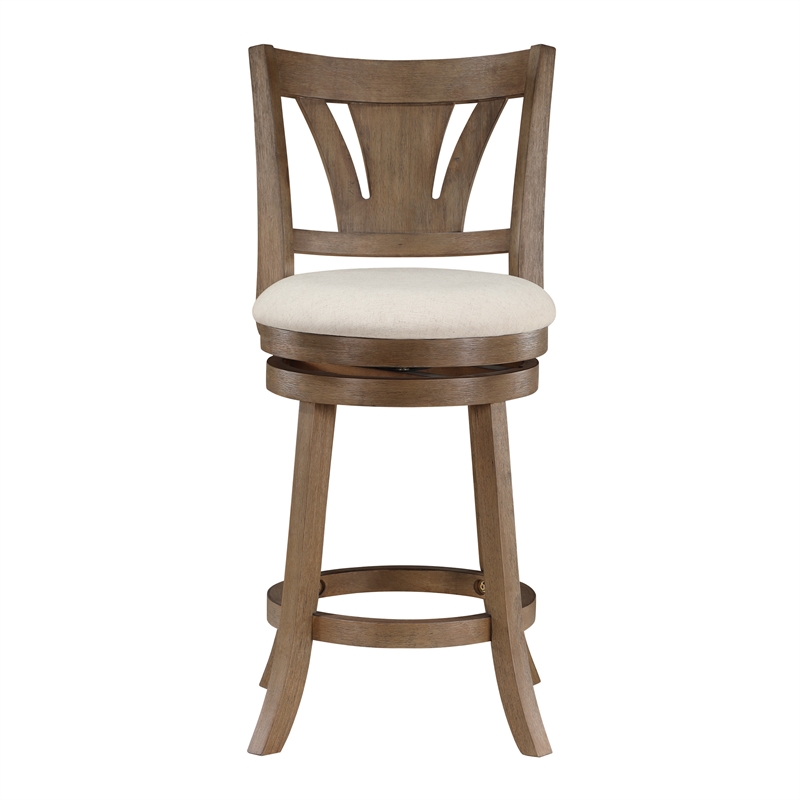 Miller Counter Swivel Stool in Linen Cream Fabric