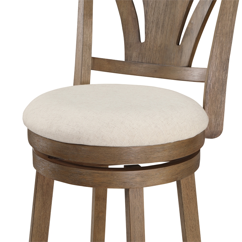 Miller Counter Swivel Stool in Linen Cream Fabric