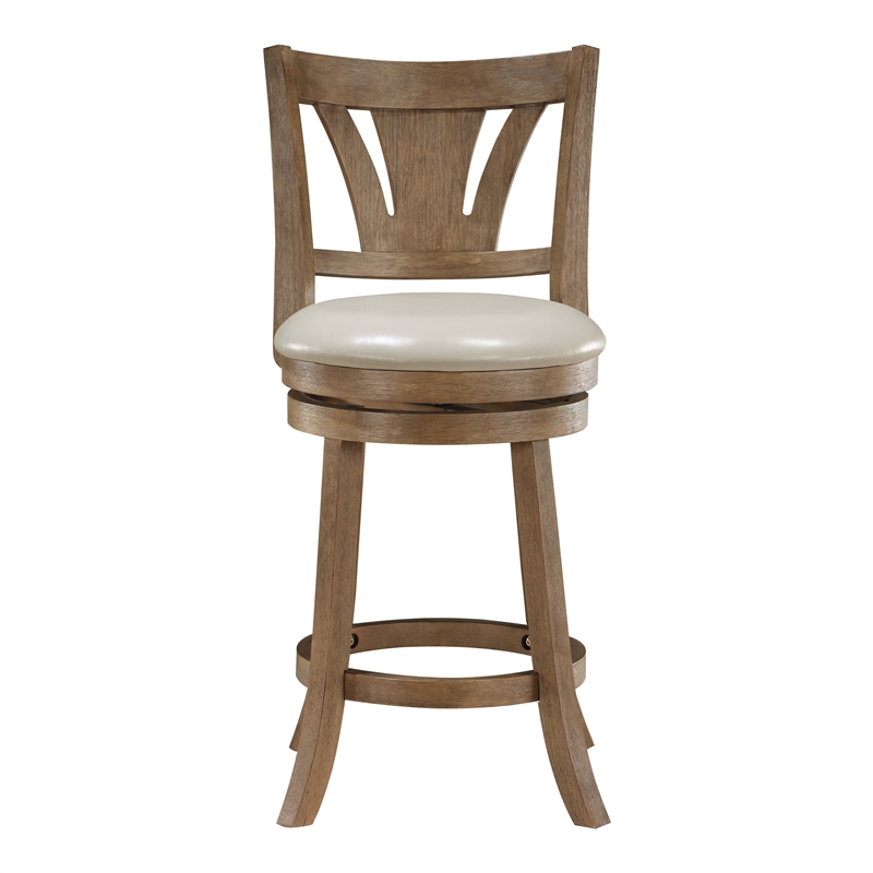 Miller Counter Swivel Stool in Cream Faux Leather