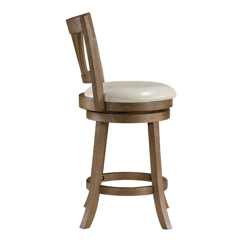Miller Counter Swivel Stool in Cream Faux Leather