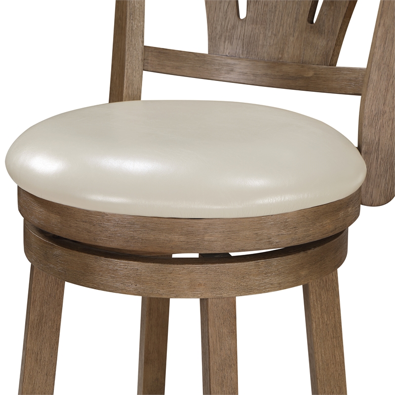 Miller Counter Swivel Stool in Cream Faux Leather