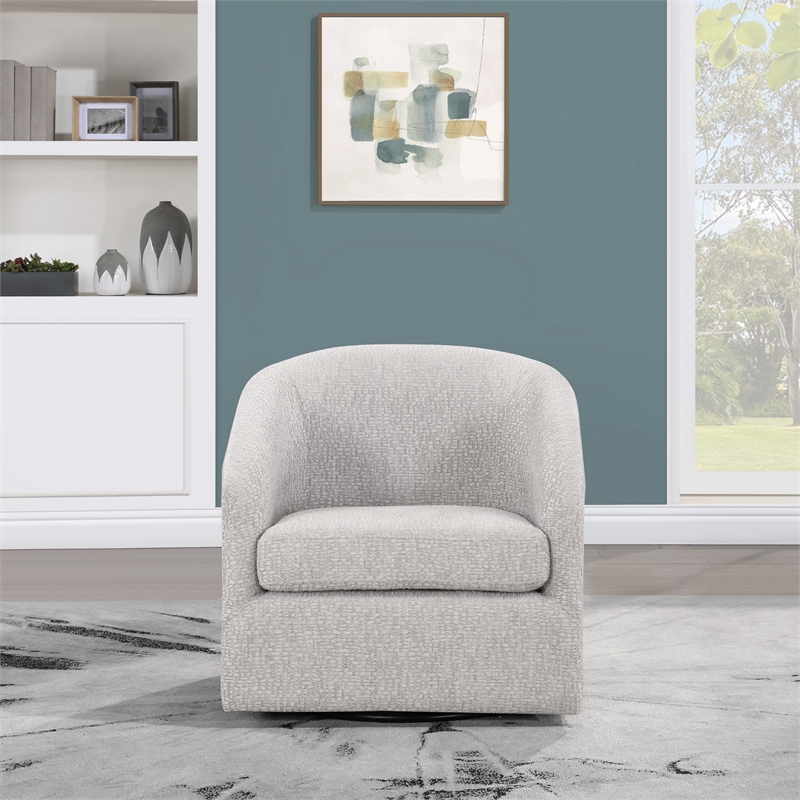 Parker Swivel Tub Chair in Ash Gray Fabric