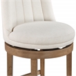 Rowan 2-Pack Swivel Barstool in Linen White Fabric  with Medium Oak legs