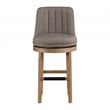 Rowan 2-Pack Swivel Barstool in Cement Gray Fabric with Medium Oak legs