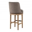 Rowan 2-Pack Swivel Barstool in Cement Gray Fabric with Medium Oak legs